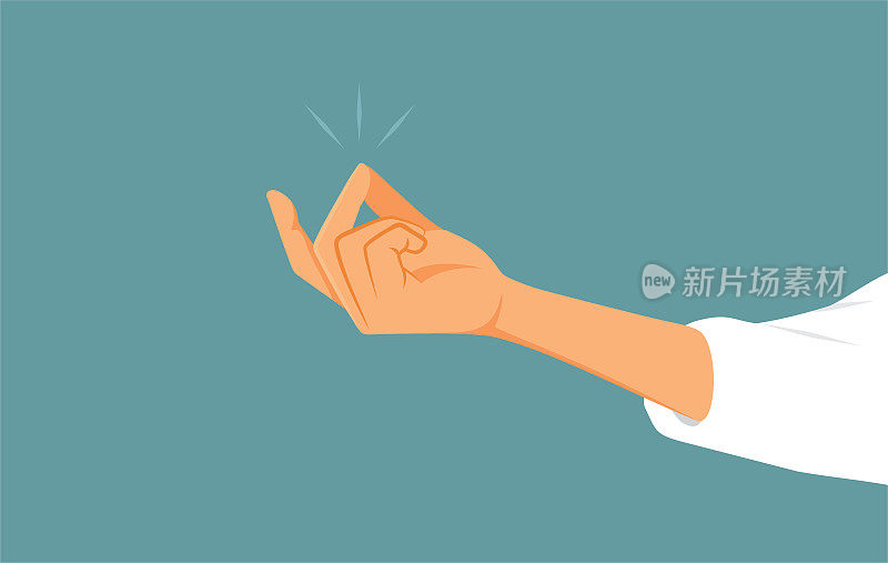 Hand Snapping Finger Easy Gesture Vector Cartoon Illustration